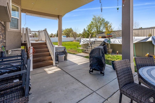 view of patio / terrace featuring a fenced backyard