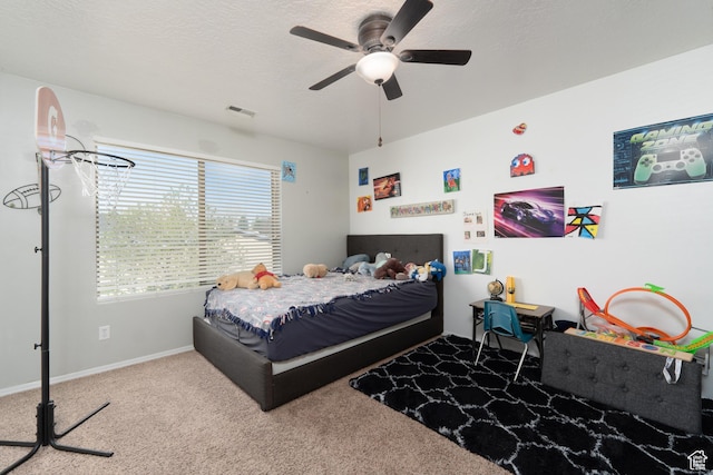 583 E 2680 S, Vernal, UT 84078 - bedroom featuring visible vents, baseboards, a ceiling fan, and carpet flooring