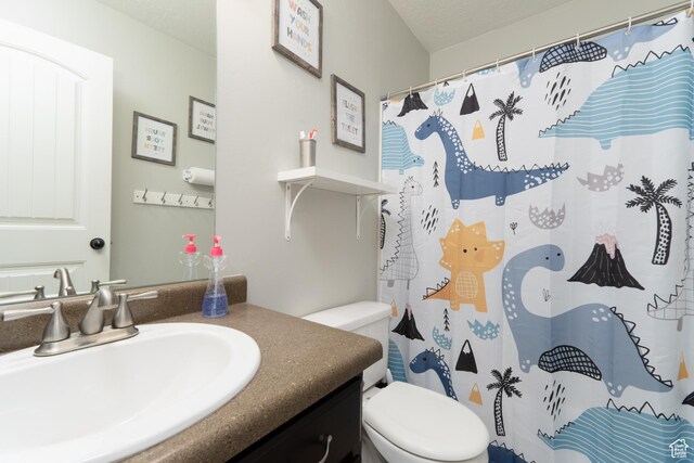 583 E 2680 S, Vernal, UT 84078 - bathroom featuring toilet, a shower with shower curtain, and vanity