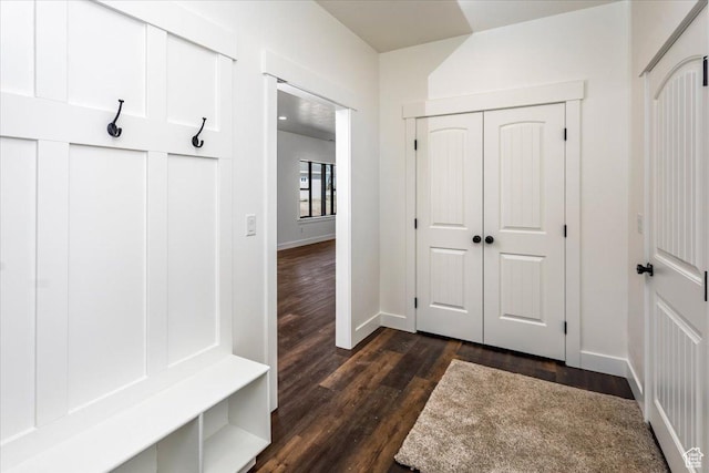 432 Tee Cir, Preston, ID 83263 - mudroom with baseboards and dark wood-style floors