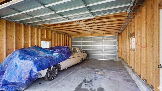 view of garage