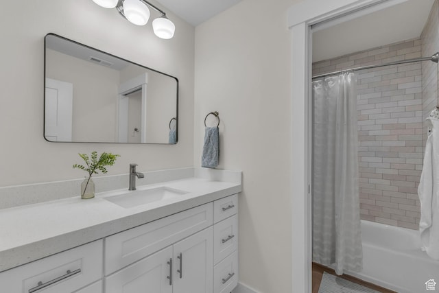 1958 E Janet Kay Ln, Holladay, UT 84121 - bathroom with shower / bath combo, visible vents, and vanity