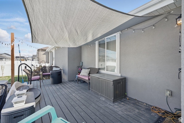 wooden deck with fence