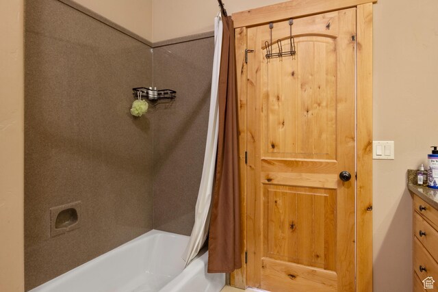 679 N Cambry Dr, Garden City, UT 84028 - full bathroom with shower / bath combination with curtain and vanity