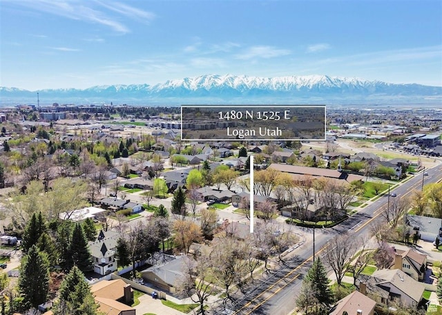 1480 N 1525 E, Logan, UT 84341 - drone / aerial view with a residential view and a mountain view