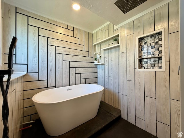 130 S 500 W, Roosevelt, UT 84066 - full bath featuring wood walls and a freestanding bath