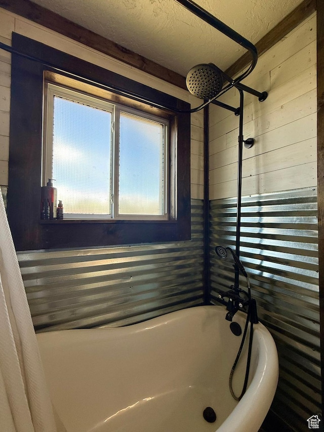 130 S 500 W, Roosevelt, UT 84066 - full bath featuring wooden walls and a textured ceiling
