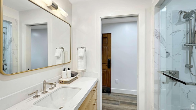3000 Canyons Resort Dr Unit 4600, Park City, UT 84098 - full bath with a shower stall, wood finished floors, and vanity