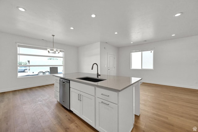 578 S 1080 W, American Fork, UT 84003 - kitchen with baseboards, recessed lighting, white cabinetry, dishwasher, and a sink