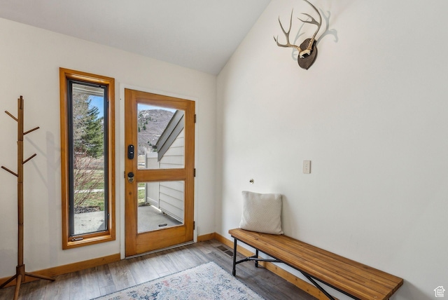 1450 Deer Valley Dr N, Park City, UT 84060 - doorway to outside with baseboards and wood finished floors