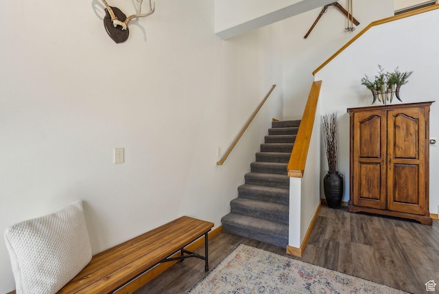 1450 Deer Valley Dr N, Park City, UT 84060 - entrance foyer with wood finished floors, baseboards, and stairs