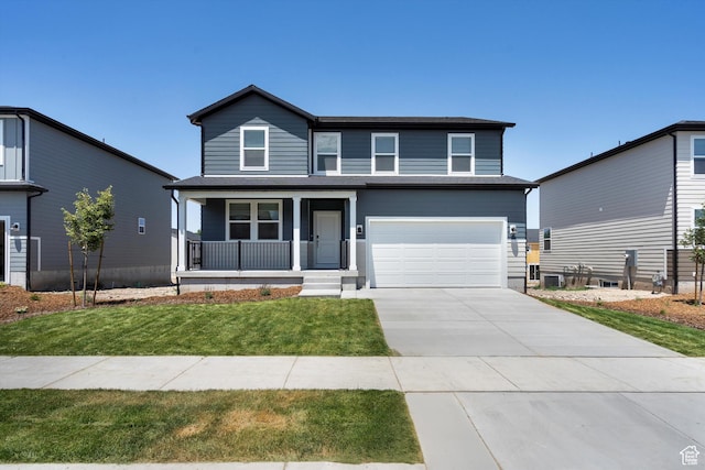 1345 N Harper Way Unit 0250, Tooele, UT 84074 - traditional-style home with a porch, driveway, a front lawn, and a garage