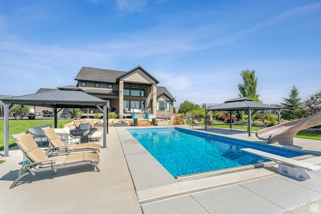 2154 E 1340 S, Heber City, UT 84032 - pool with a patio area, a gazebo, and a water slide