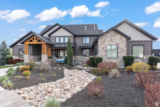 2154 E 1340 S, Heber City, UT 84032 - craftsman inspired home with board and batten siding, stone siding, and a shingled roof
