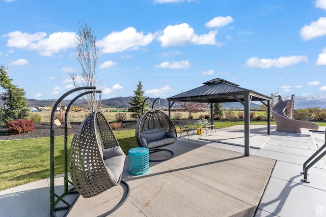 2154 E 1340 S, Heber City, UT 84032 - view of patio / terrace featuring a gazebo and a mountain view