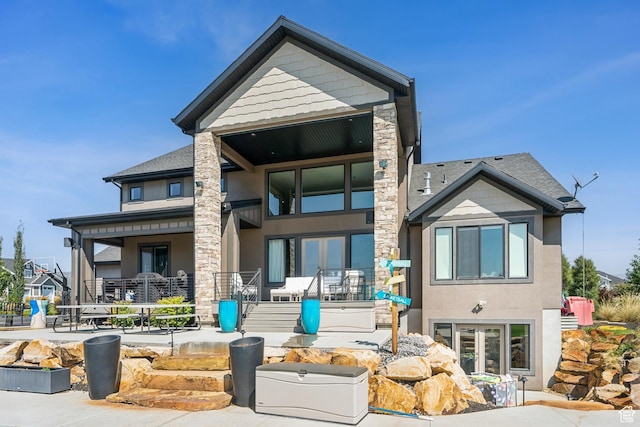 2154 E 1340 S, Heber City, UT 84032 - back of property featuring french doors and stucco siding