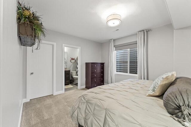 2154 E 1340 S, Heber City, UT 84032 - bedroom with light carpet, ensuite bathroom, and baseboards