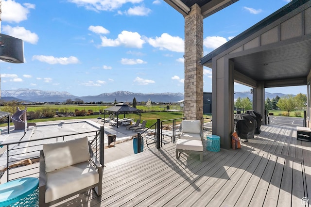 2154 E 1340 S, Heber City, UT 84032 - wooden deck featuring a gazebo and a mountain view