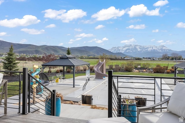2154 E 1340 S, Heber City, UT 84032 - exterior space with a gazebo and a mountain view