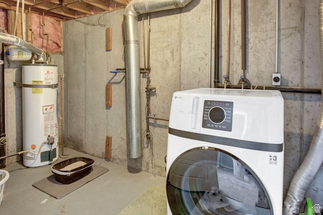 utility room with washer / dryer and gas water heater