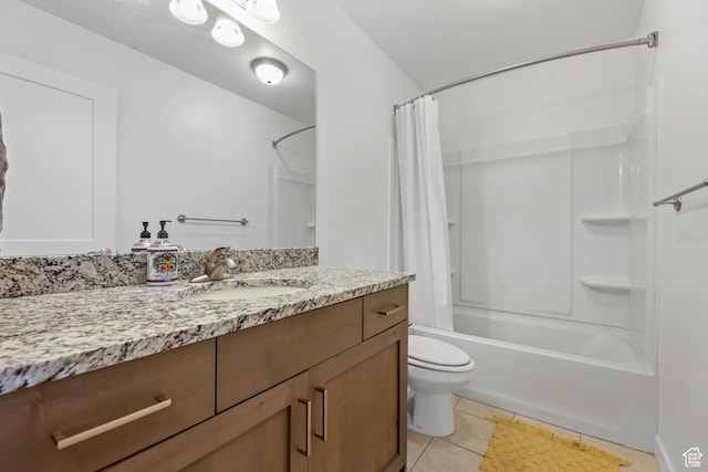 25 E Center Unit 10, North Salt Lake, UT 84054 - full bathroom with tile patterned floors, vanity, shower / bath combination with curtain, and toilet