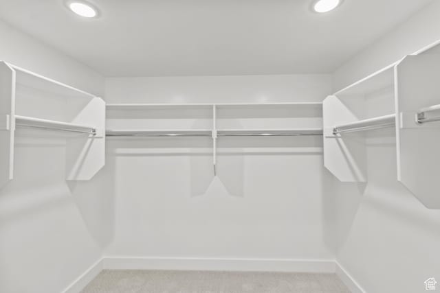 spacious closet with carpet flooring
