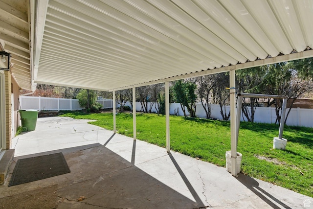 view of patio with a fenced backyard