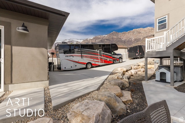 exterior space with a mountain view