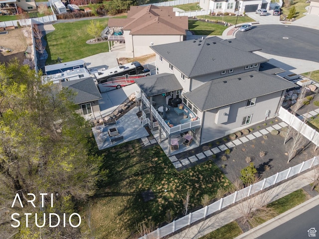 birds eye view of property featuring a residential view