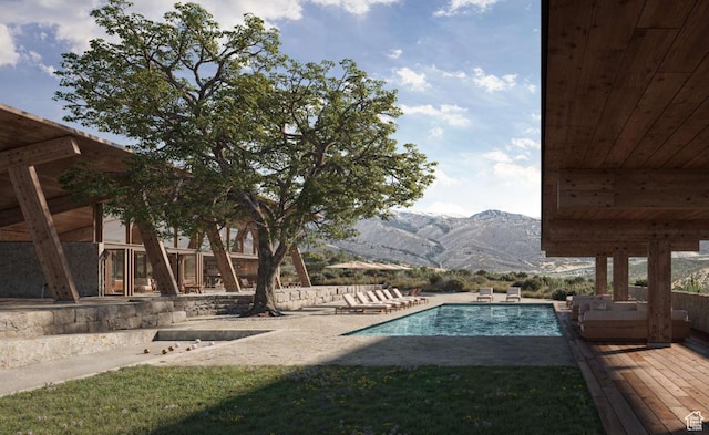 4307 E Escalante Ln, Kamas, UT 84036 - outdoor pool featuring a mountain view and a patio