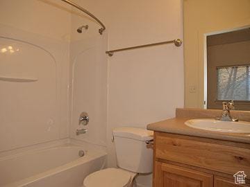 397 S State St Unit 33, Provo, UT 84606 - full bath featuring toilet, vanity, and shower / bathing tub combination