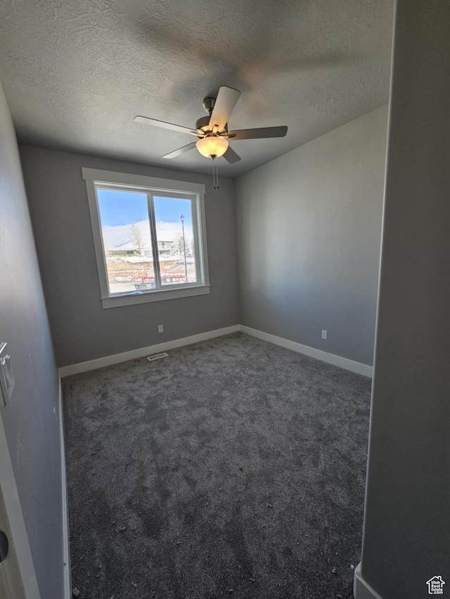 1628 S 3170 E, Spanish Fork, UT 84660 - empty room featuring ceiling fan, carpet, baseboards, and a textured ceiling