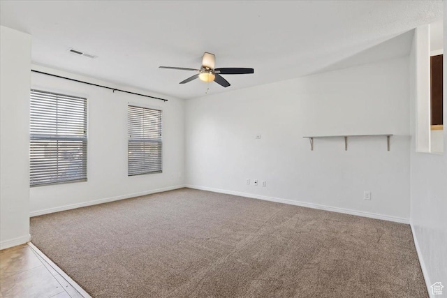 171 S Carrick Dr, Salt Lake City, UT 84115 - spare room featuring baseboards, a ceiling fan, visible vents, and carpet floors