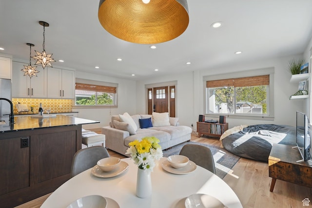 1148 E Kensington Ave, Salt Lake City, UT 84105 - dining area featuring recessed lighting and light wood-style flooring