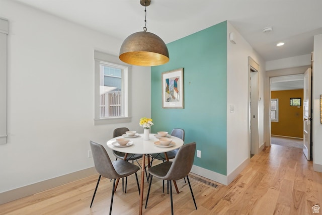 1148 E Kensington Ave, Salt Lake City, UT 84105 - dining space featuring baseboards, light wood-type flooring, and recessed lighting