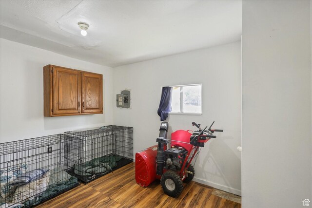 14 E Main St, Goshen, UT 84633 - misc room with baseboards and wood finished floors