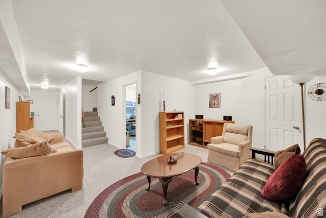 9906 E Lake Pines Dr Unit 1187, Heber City, UT 84032 - living room featuring baseboards, stairs, and a textured ceiling