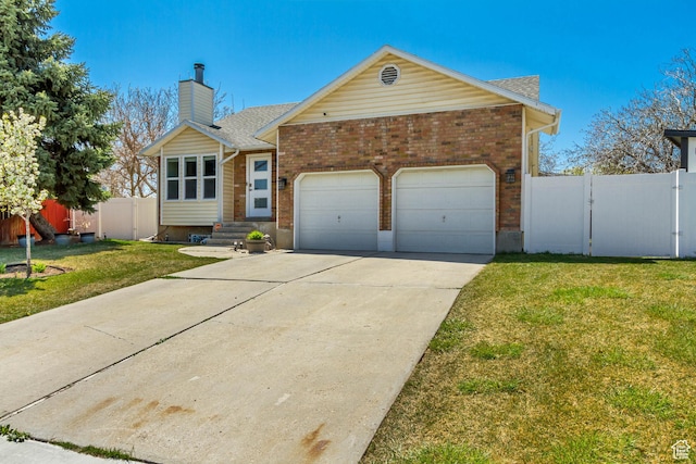 10078 S Shetland Cir S, Jordan, UT 84009 - ranch-style home with an attached garage, fence, brick siding, a gate, and driveway