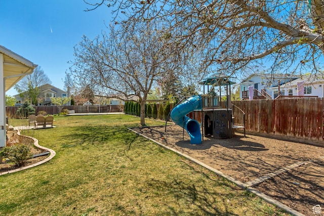 10078 S Shetland Cir S, Jordan, UT 84009 - view of yard featuring a fenced backyard and a playground