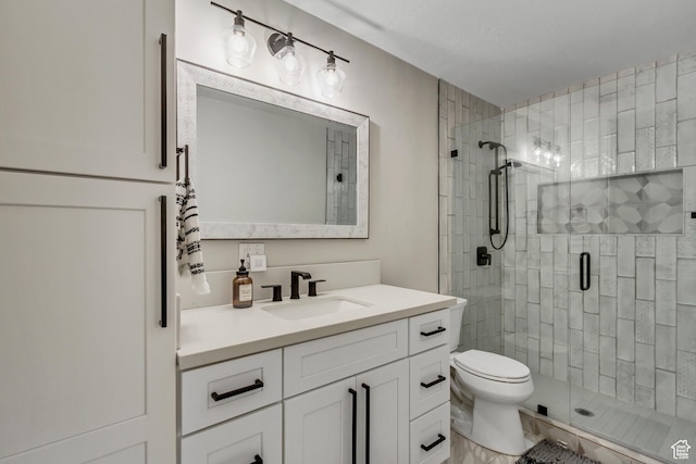 10078 S Shetland Cir S, Jordan, UT 84009 - bathroom featuring a shower stall, vanity, and toilet