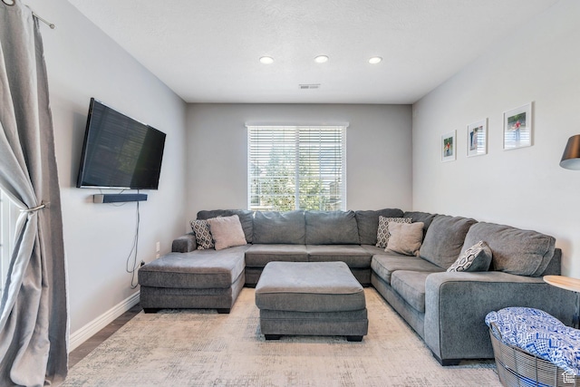 1113 W 160 N, Pleasant Grove, UT 84062 - living room featuring recessed lighting, visible vents, baseboards, and wood finished floors