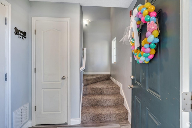 1113 W 160 N, Pleasant Grove, UT 84062 - stairway with baseboards, visible vents, and carpet floors