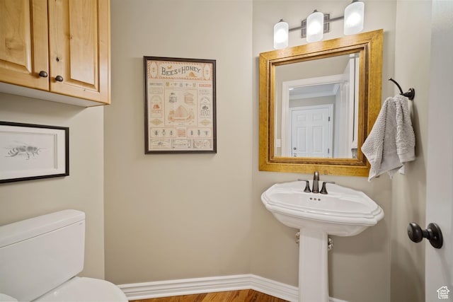 1778 E Indian Wells Ln, Draper, UT 84020 - bathroom with baseboards, toilet, and wood finished floors