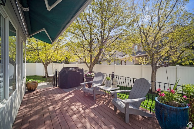 1778 E Indian Wells Ln, Draper, UT 84020 - wooden terrace with grilling area and a fenced backyard