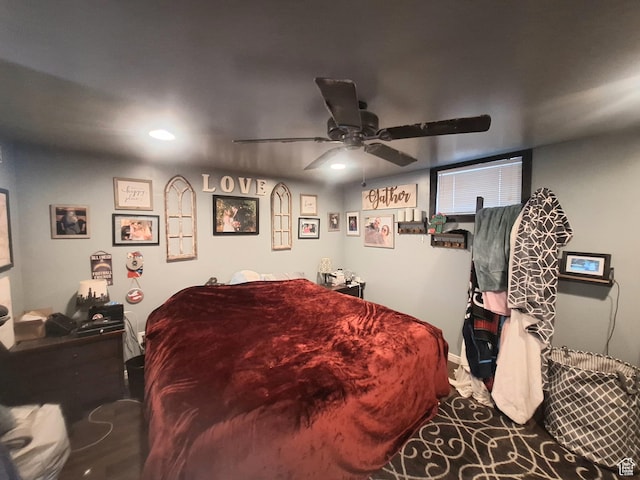 3150 N Iowa Ave W, Ogden, UT 84403 - bedroom with recessed lighting, baseboards, and a ceiling fan