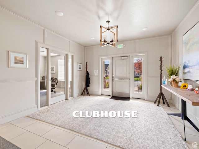 1262 S 50 E Unit 3, Lehi, UT 84043 - entrance foyer with an inviting chandelier, ornamental molding, and a healthy amount of sunlight