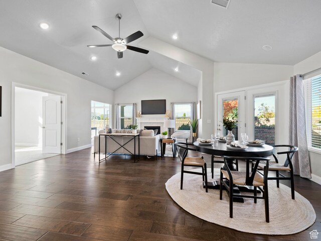1262 S 50 E Unit 3, Lehi, UT 84043 - dining area with dark wood-style flooring, ceiling fan, recessed lighting, and baseboards