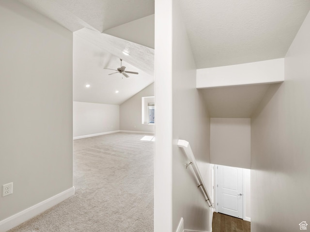 1262 S 50 E Unit 3, Lehi, UT 84043 - interior space with carpet floors, baseboards, a ceiling fan, and vaulted ceiling