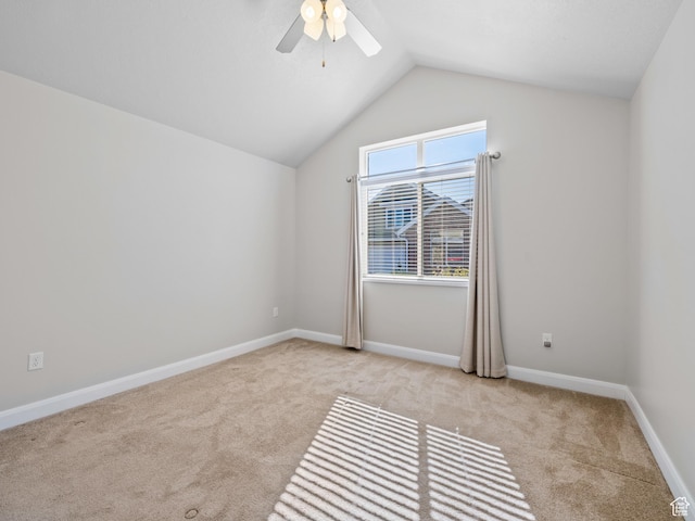 1262 S 50 E Unit 3, Lehi, UT 84043 - empty room with ceiling fan, carpet, baseboards, and lofted ceiling