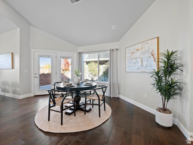 1262 S 50 E Unit 3, Lehi, UT 84043 - dining room with dark wood-type flooring, baseboards, and lofted ceiling